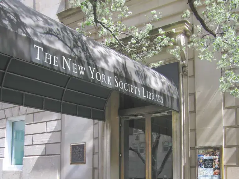 New York Society Library outside front awning