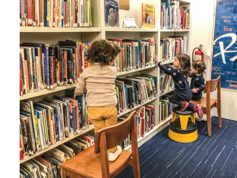 Children looking for books